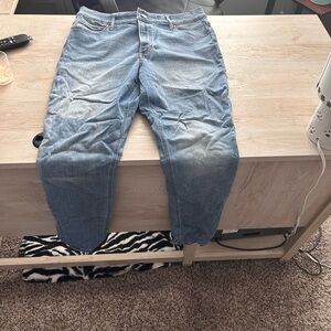 woman’s blue  Jeans